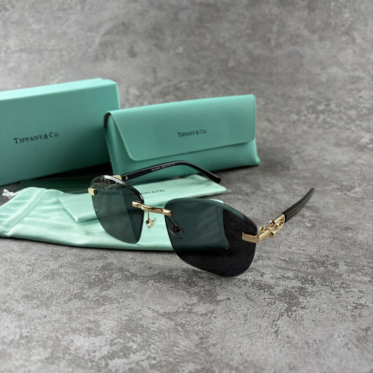 Rimless Gradient Sunglasses - Gold Metal Frame & UV Protection