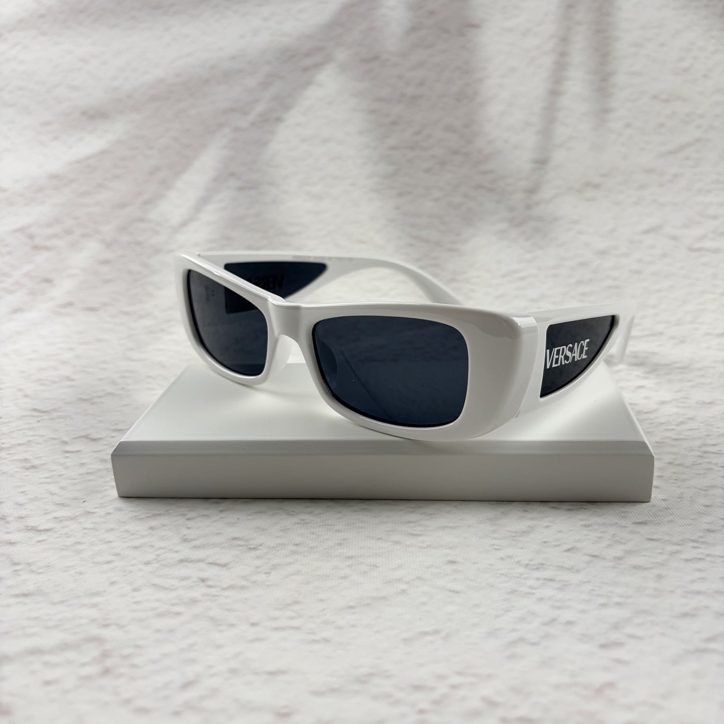 Modern Rectangular White Sunglasses - UV Protection Street Style